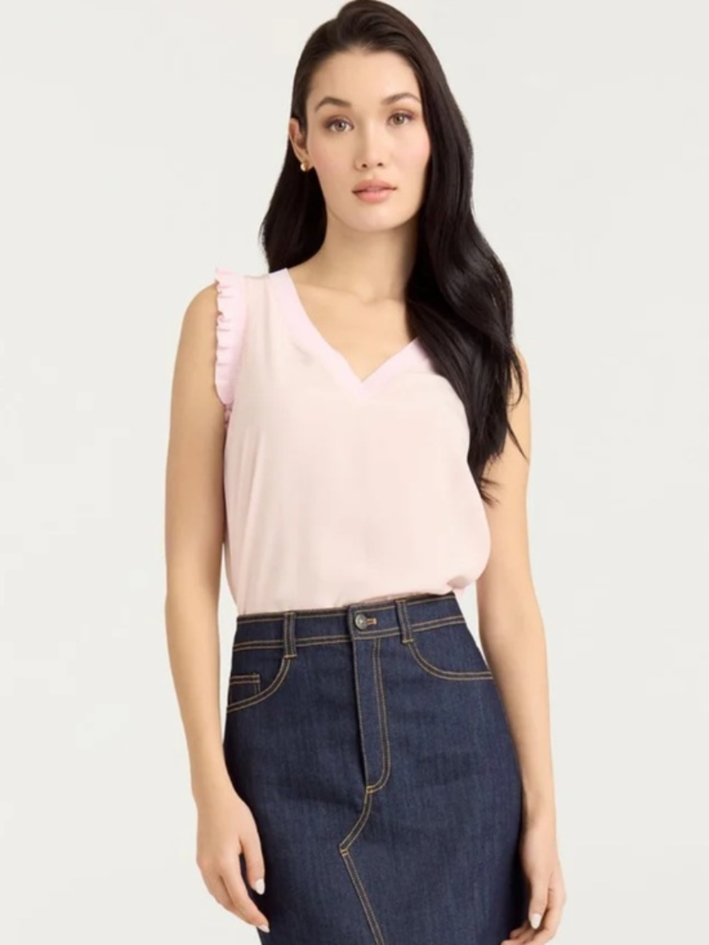 CINQ A SEPT V NECK LENORE TOP